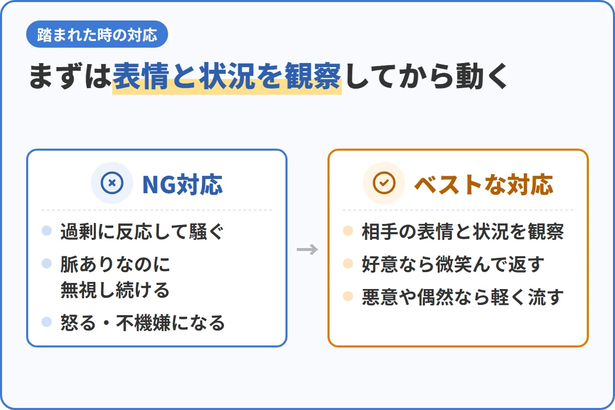 まずは表情と状況を観察してから動く