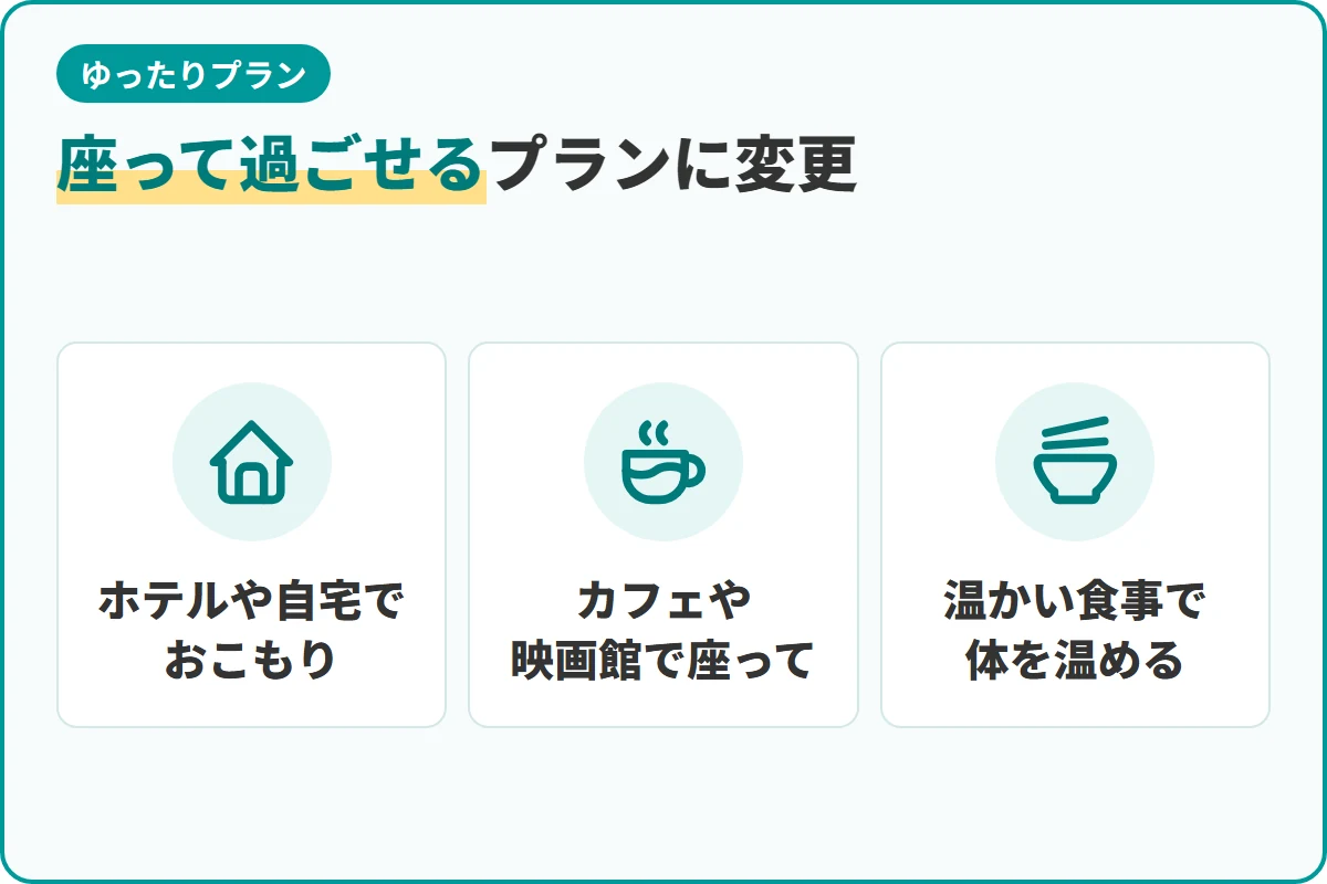 座って過ごせるプランに変更