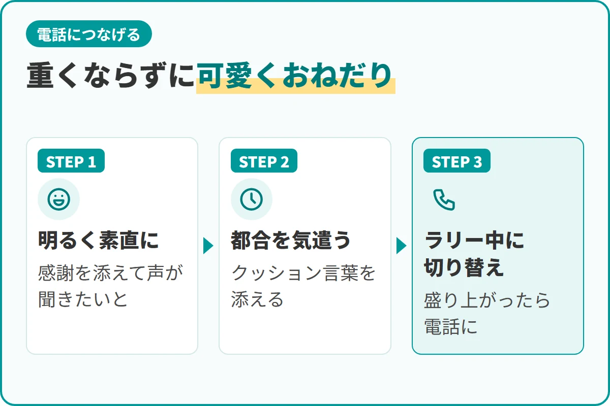 重くならずに可愛くおねだり