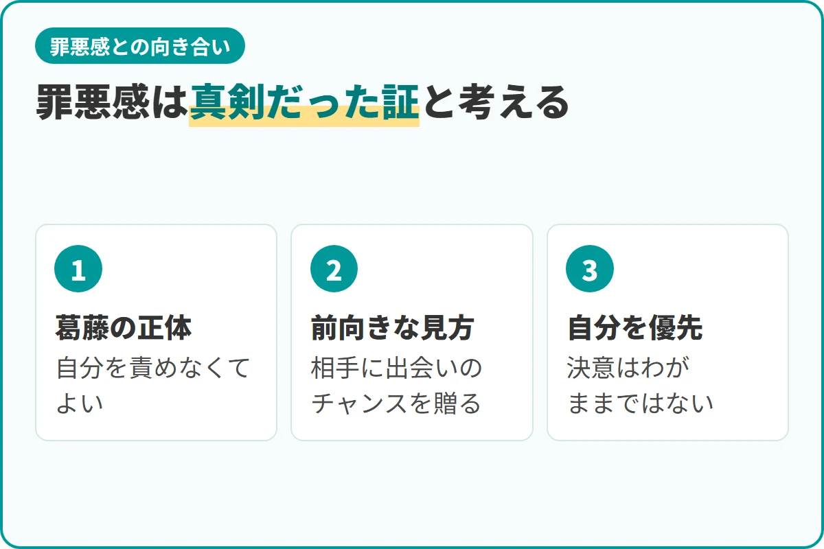 罪悪感は真剣だった証と考える