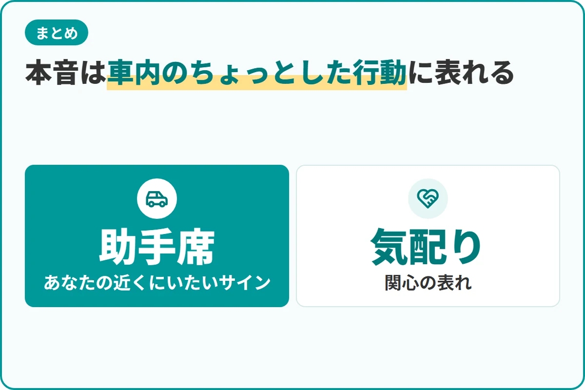 本音は車内のちょっとした行動に表れる