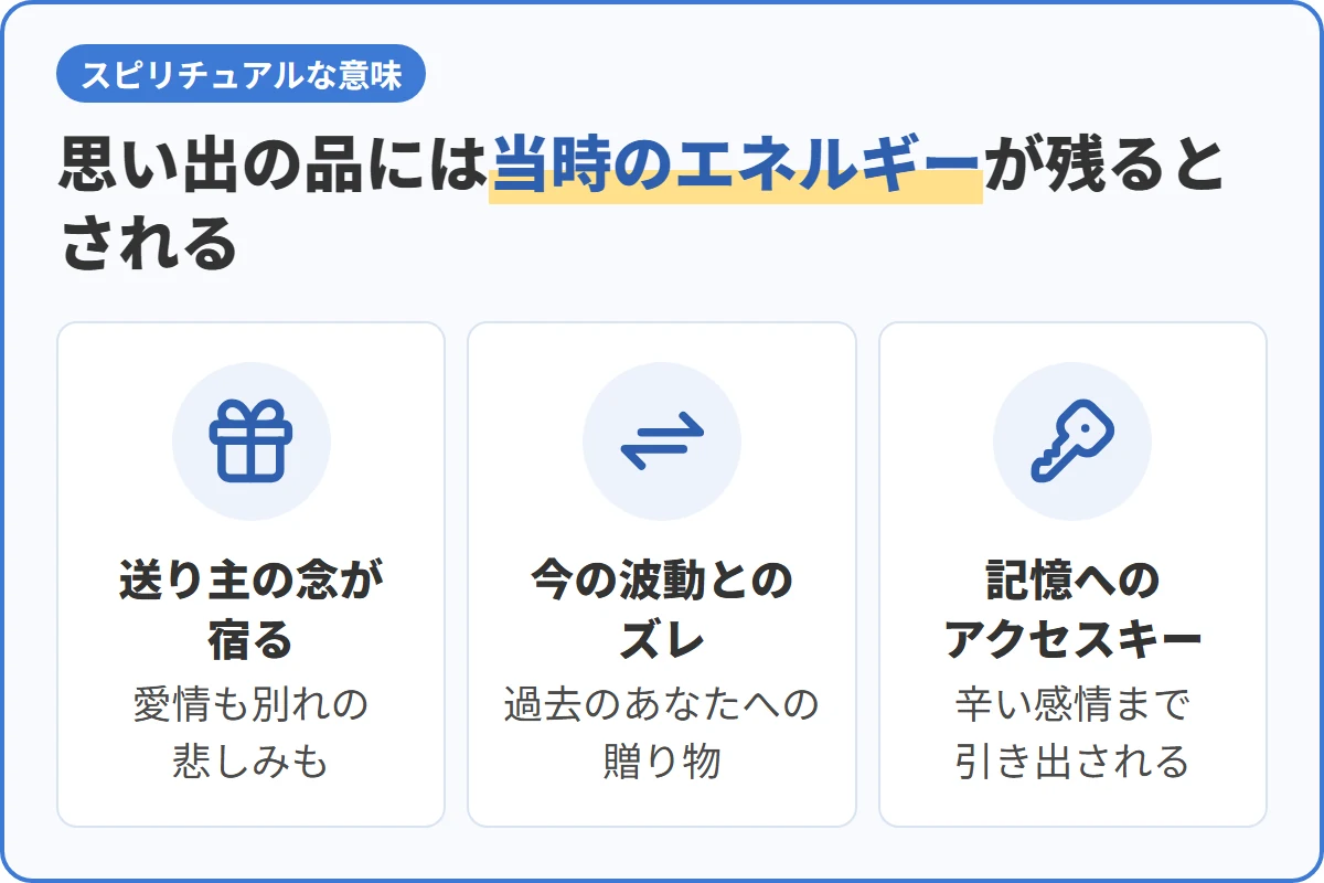 思い出の品には当時のエネルギーが残るとされる