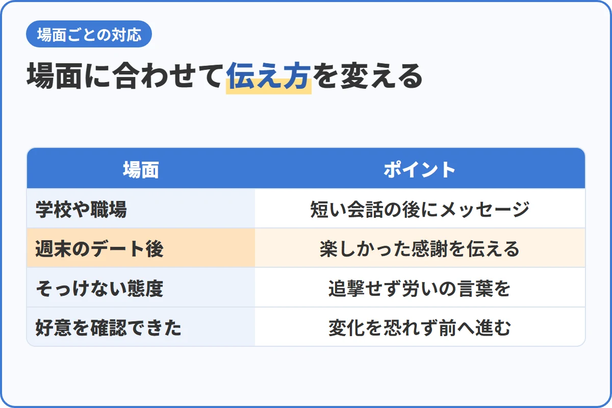 場面に合わせて伝え方を変える