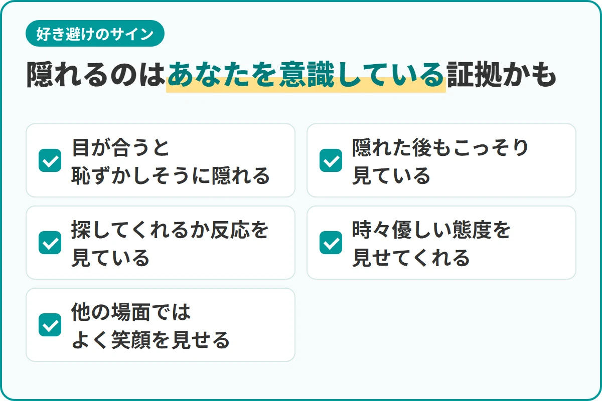 隠れるのはあなたを意識している証拠かも