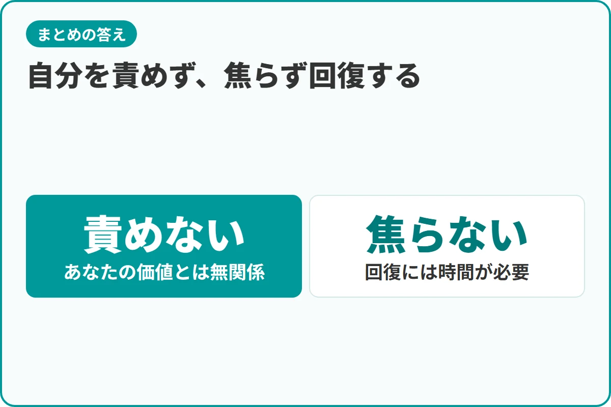 自分を責めず、焦らず回復する