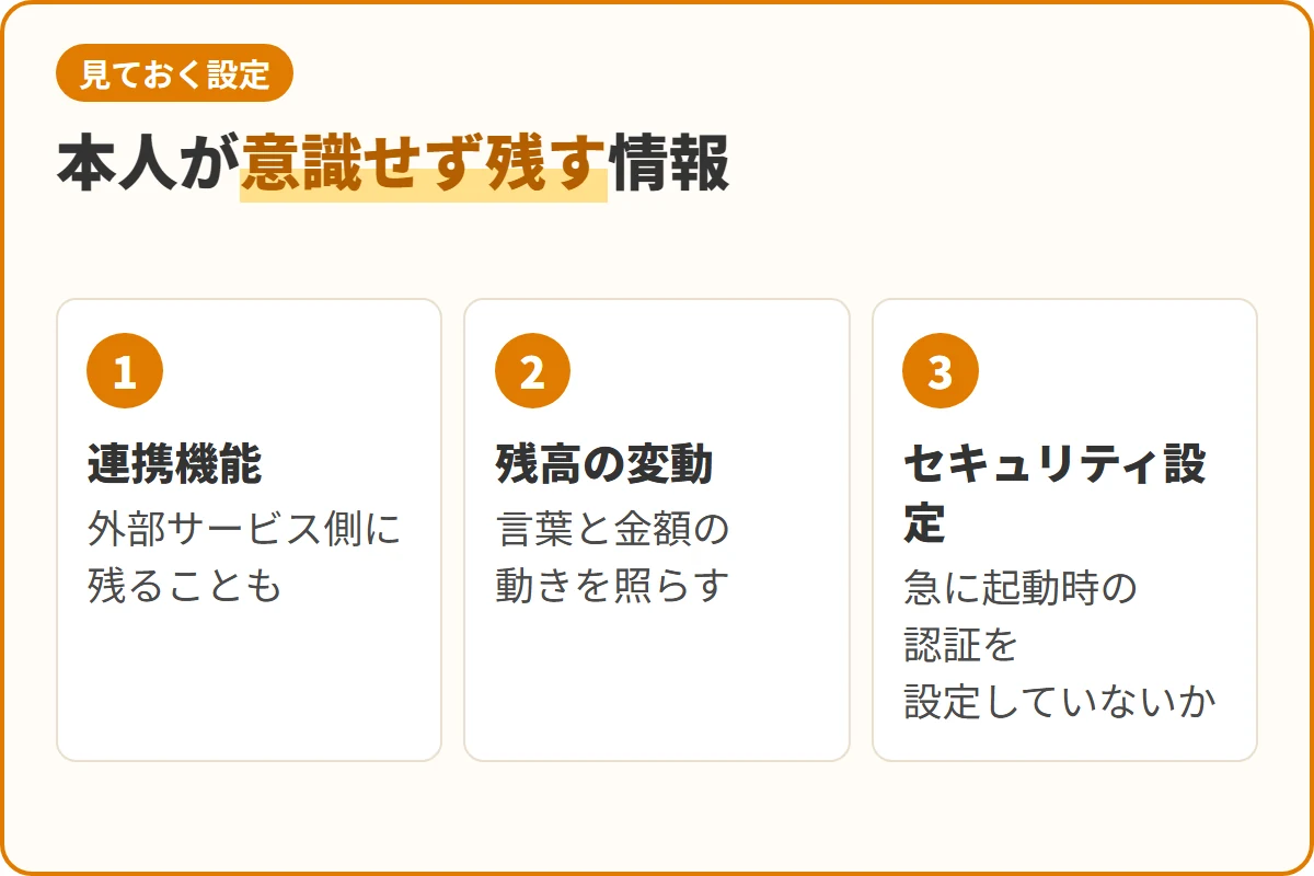 本人が意識せず残す情報