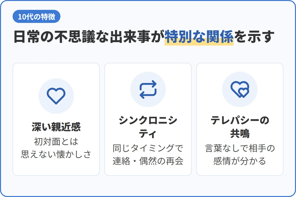 日常の不思議な出来事が特別な関係を示す